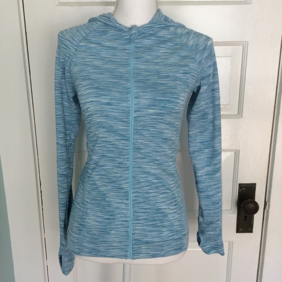 Athleta Jackets & Blazers - Athleta Blue Heathered Zip Front Hoodie, Small